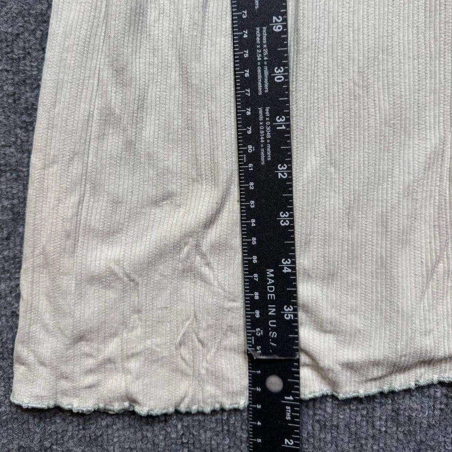 Lands End Henley Sleep Shirt Dress Womens Plus 1X Beige Ribbed Casual Lounge Top - Image 3 of 4