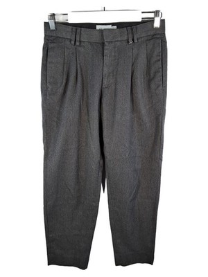 Topman Herren Anzughose Grau W30 L30 Bundfalte Business Hose Meliert