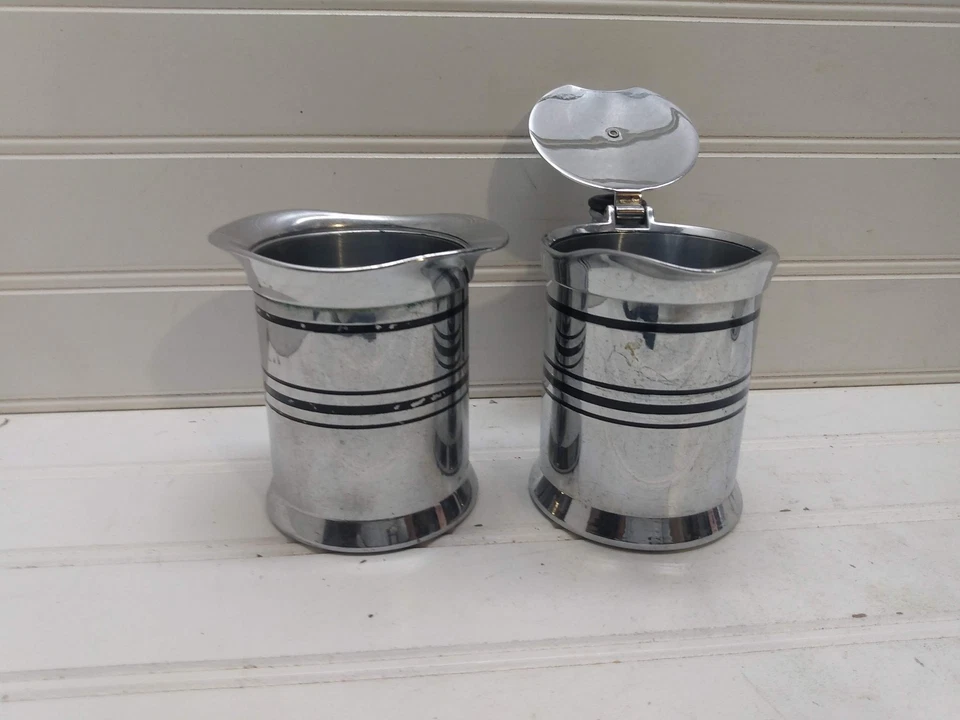 Crema y azucarero Sunbeam Chicago flexible acero cromado modelo 14 sin tapa Foto 2 de 4