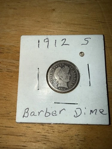1912-S BARBER LIBERTY HEAD SILVER DIME 1912S US COIN