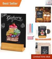 Durable A5 Tabletop Chalkboard Sign with Wood Stand for Party & Restaurant Menus