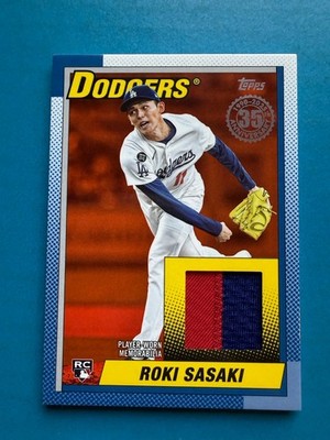 2025 Topps Update Roki Sasaki 1990 Topps Relic /25 Orange Jersey Match # 11/25🔥