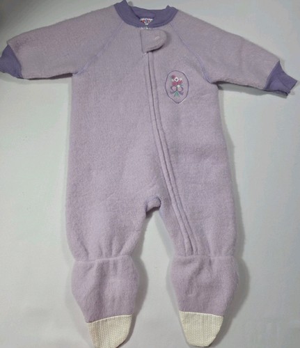 Vintage 90s Okie Dokie Baby Fleece Footed Sleeper 12M NWT USA Pink