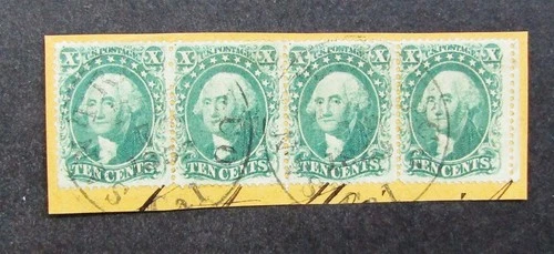 nystamps US Stamp # 32 Used $3000 Rare Strip       M27x3688