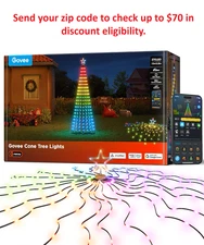 Govee 7.5-Ft LED Cone Tree Lights RGBIC Smart Color Changing App Control IP67