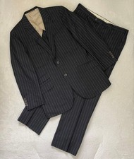 Paul Stuart New York Wool Suit Set Charcoal Gray Super 130s Italian Fabric L48