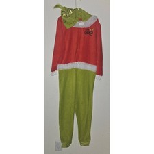 NEW Grinch Stole Christmas Fleece Pajamas Hooded Adult Large 10-12 Seuss 2025