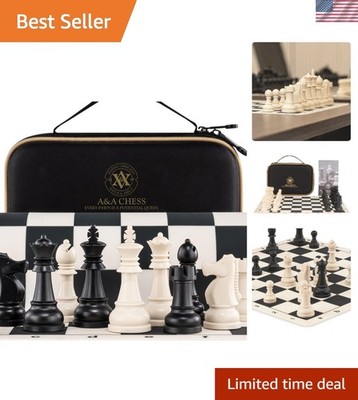 Elegant Portable Chess Set - 15'' Silicone Board with Carrying Case & Pieces