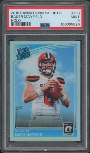 2018 Panini Donruss Optic Holo #153 Baker Mayfield RC Rookie Mint PSA 9