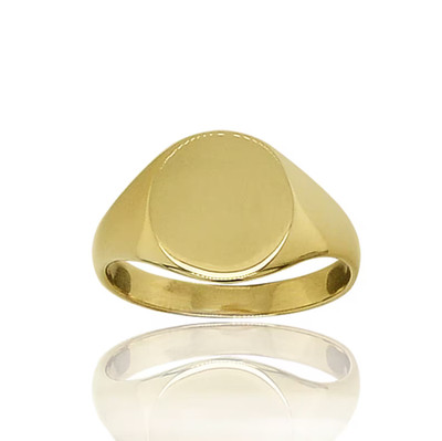 Signet Ring in 10K Yellow Gold Over For Modern Men's Size 8-17 (Smooth Dispatch)