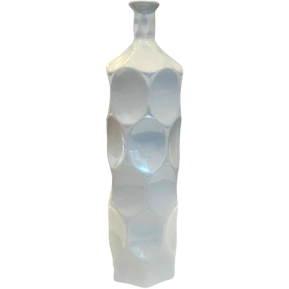 Jarrón gris cerámica con hoyuelos Brionne colección URBAN TRENDS - NUEVO - Artículo No. 24405 Foto 3 de 4