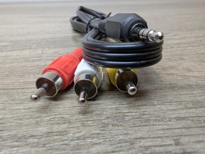 3,5 mm Klinke auf Cinch AV Kabel Audio Video Composite Leitung rot weiß gelb Adapter