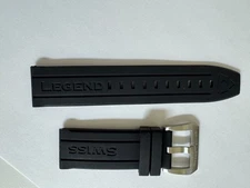 Man's Swiss Legend   Silicone/Rubber   Black watch band strap 24mm