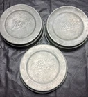 3 VINTAGE BALL ZINC CANNING LIDS WIDE MOUTH WITH MILK GLASS INSERT