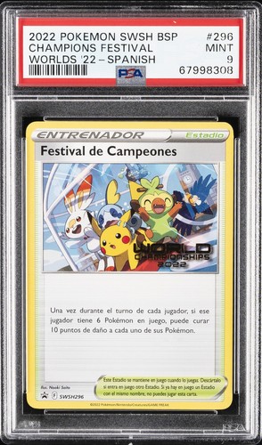 2022 POKEMON SWSH BLACK STAR PROMO #296 CHAMPIONS FESTIVAL PSA 9