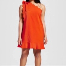 NWT  Victoria Beckham x Target Orange Scallop Mini Dress  Women's Plus Size 2X