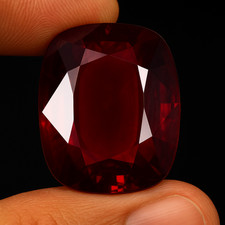Certified Natural Almandine Red Garnet 100.05 Ct Cushion Cut Loose Gemstone