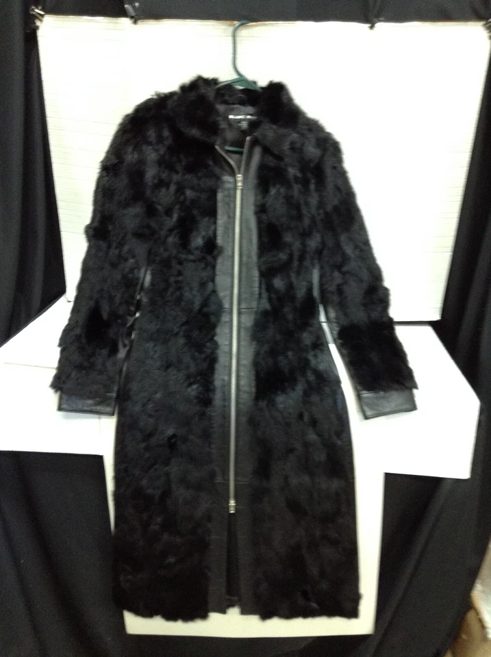 Blanc Noir bebe rabbit fur leather full length coat protector bag Black OR White - Image 2 of 3