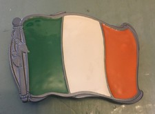 IRISH FLAG BUCKLE NEW APPROXIMATELY 3" X 2" IRELAND