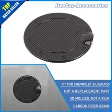 Carbon Fiber Gas Cap Door Fuel Tank Cover For Chevy Silverado Sierra 2007-13 #B