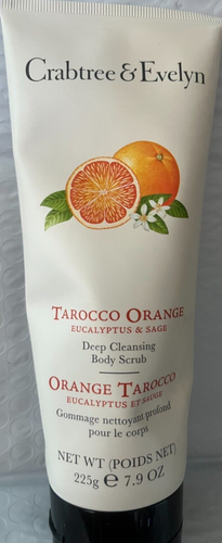 CRABTREE & EVELYN TAROCCO ARANCIONE PULIZIA PROFONDA SCRUB CORPO SALVIA EUCALIPTO 7,9 OZ - Foto 2 di 3
