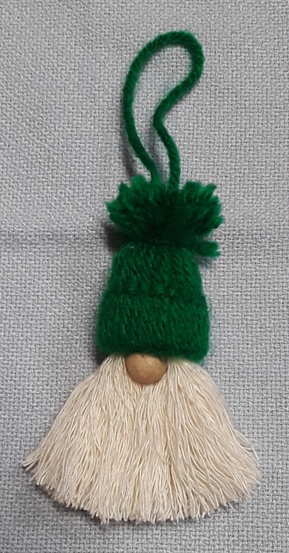 New Handmade Yarn / Macrame Mini Gnome Christmas Tree Ornament