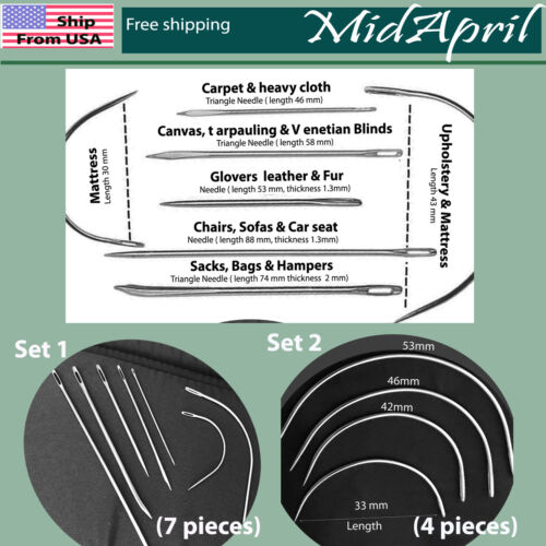 Curved Mattress Needles Hand Sewing Needle for Household Upholstery - Picture 1 of 3