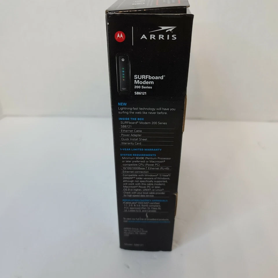 Motorola/Arris SURFboard eXtreme Cable Modem Model SB6121 DOCSIS 3.0 With Box - Image 4 of 4