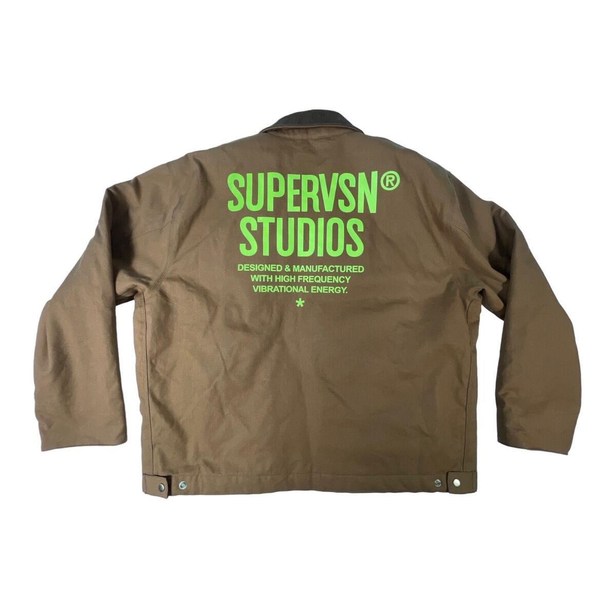 Supervsn Studios Men's Light Brown Zip Up Padded Work Jacket Supervsn Studios Men's Light Brown Zip Up Padded Work Jacket