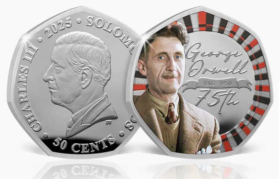 George Orwell 75th Anniversary 2025 Silver Plated BU Coin ONLY 1 ...