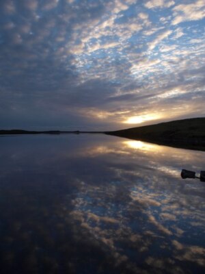 Photo 6x4 Long Loch at Sunset Windy-Yett  c2010