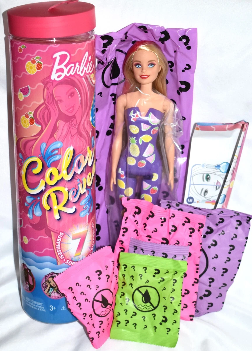 Barbie Color Reveal Doll Sweet Fruit Series Blonde Hair With Red