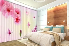 3D Pink Peach Blossom ZHUA2263 Photo Curtain Window Blockout Fabric Amy 2023