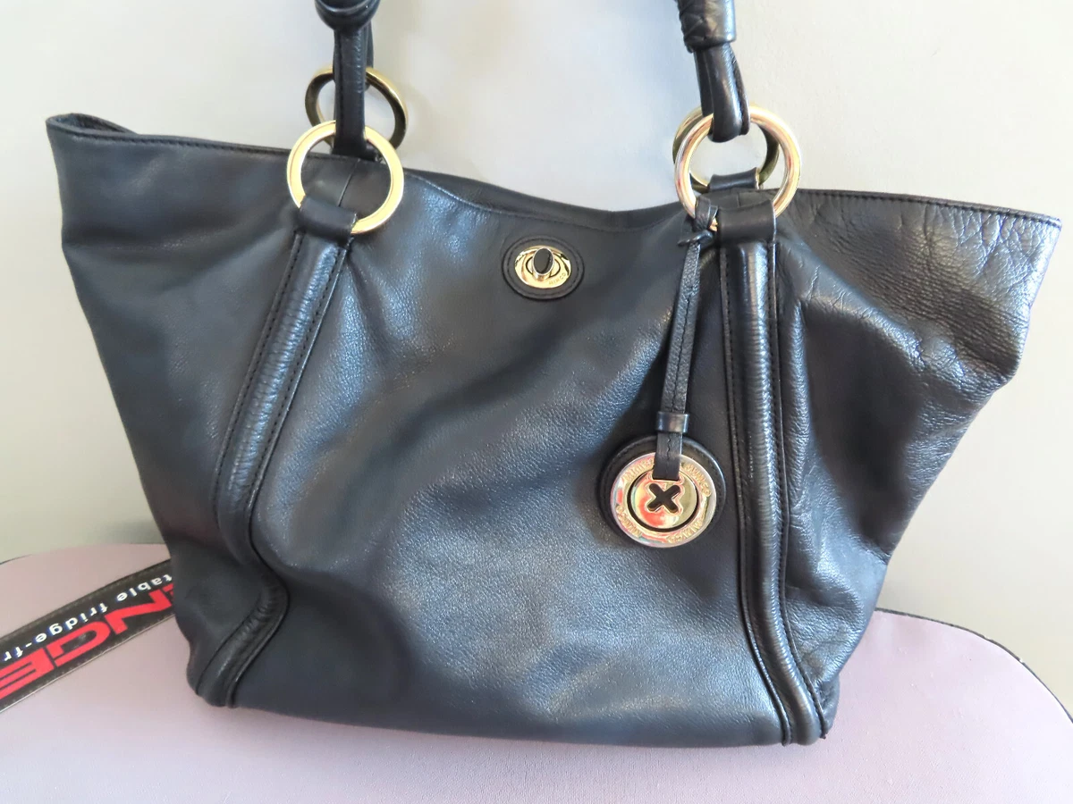 Mimco large Mim Supernatural black leather shoulder tote bag vgc
