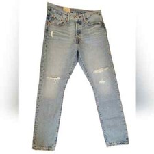 Levi's 501 Skinny Distressed Jeans Light Wash Denim 29x28