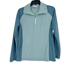 Columbia Glacial Fleece III Pullover Teal Blue Colorblock 1/4 Zip Womens Size M