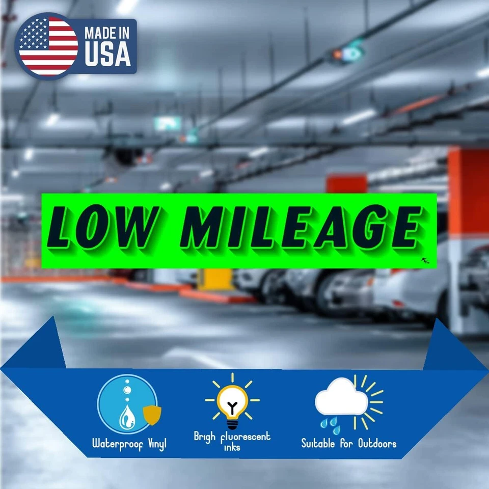 Lote de 12 calcomanías adhesivas de bajo kilometraje para parabrisas calcomanías con eslogan para concesionario Foto 3 de 4