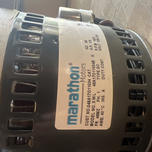 Marathon Electric Motor 1/5 HP 1625 Rpm 1PH 208-230V 48MZ F 048A17O11034 - Picture 5 of 7