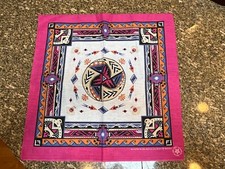 Bandana Scarf Handkerchief USA Deep Pink Tones Vintage Wamcraft Eagle Motif