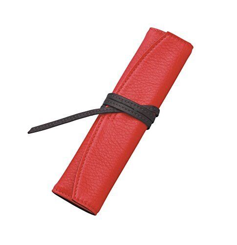 PILOT Pensamble Roll Pen Case 1 Pocket (1 Pen) Red Kip Leather And Pig Suede - Afbeelding 1 van 3