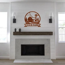 Personalized Farm Family name Sign. Elegant Home decor plaque