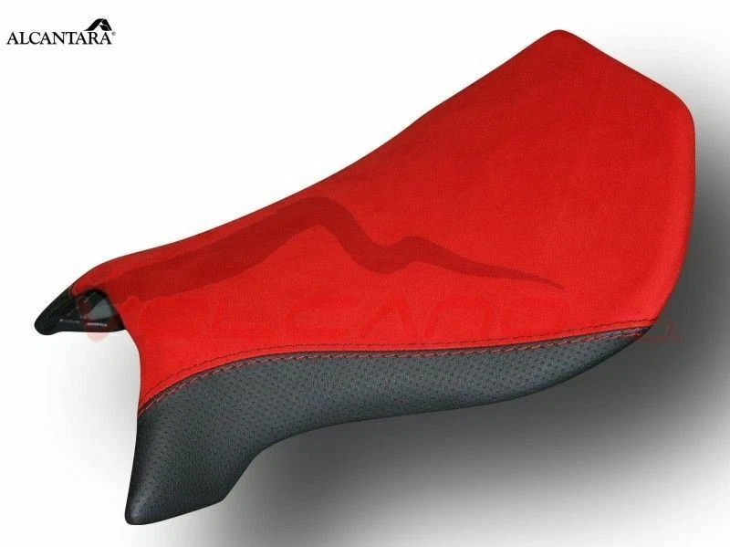 Cubierta de sillín MV Agusta F4 1999-2009 diseño Alcantara Volcano anti scivolo rojo Ca Foto 2 de 4