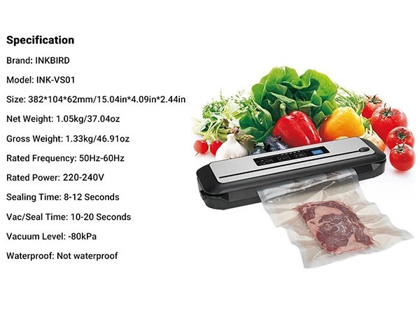 Inkbird Vacuum Sealer Machine Auto Dry Wet Food Saver Storage Packing Start Kit - image 4 of 4