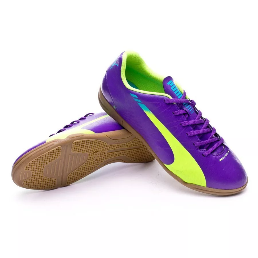 Puma evoSPEED 5.3 IT Jr. Prism Violet Yellow Blue Indoor Soccer Size 6 | eBay