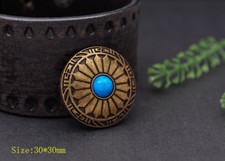 10pc Western LAKE BLUE Turquoise Floral Cowboy Arts Craft Saddles Repair Conchos