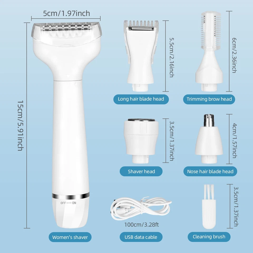 Rasoir électrique Intime pour Femmes Rasoir électrique 5 en 1 pour Femmes Hum... - Photo 2/4