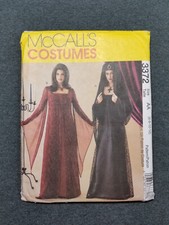 McCall's Pattern 3372  Gothic Dress Veil Costume  Misses 6 8 10 12  FF/UC