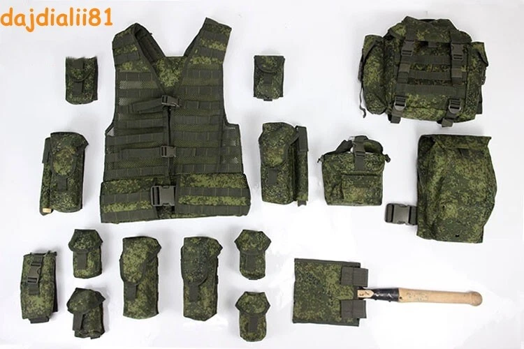 Replica Russian 6SH117 Molle Bag EMR Green Camo Tactical Vest Combat Equipment