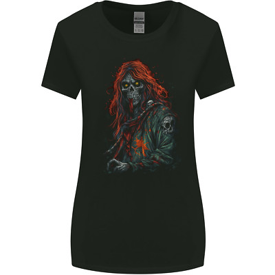 Skull Punk From Hell Sensenmann Totenkopf Damen T-Shirt breiter geschnitten