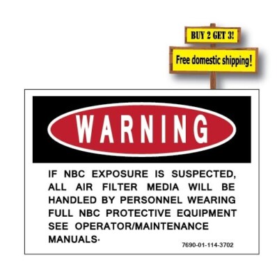 Warning NBC Explosive Radiation Decal Sticker Nuclear Fits Many Chainsaws p334